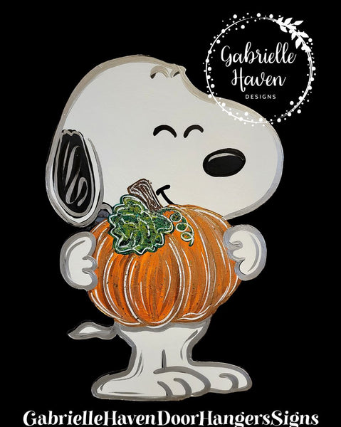 Snoopy Holding a Pumpkin