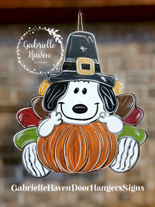 Thanksgiving Snoopy Turkey with Pumpkin & Pilgrim Hat