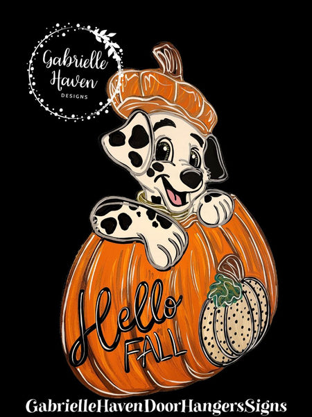 Dalmatian Fall Pumpkin Boy