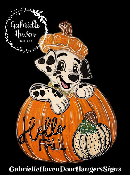 Dalmatian Fall Pumpkin Boy