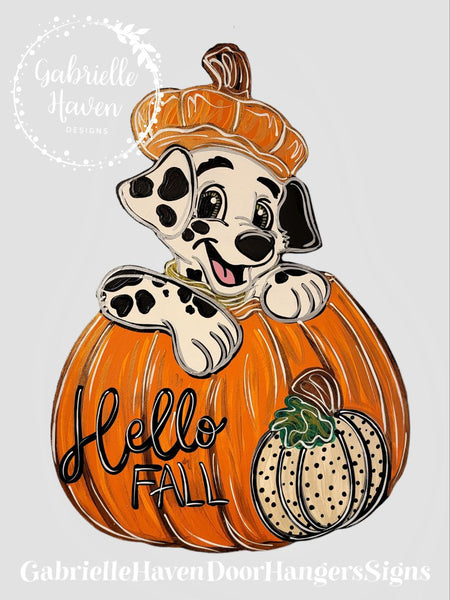 Dalmatian Fall Pumpkin Boy