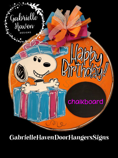 Snoopy Happy Birthday 3D Chalkboard attached piece