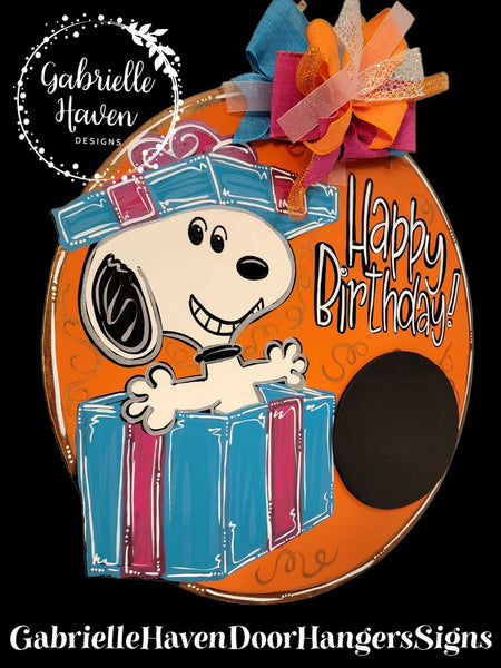 Snoopy Happy Birthday 3D Chalkboard attached piece