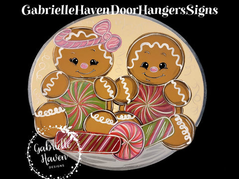 Gingerbread Couple with Peppermints