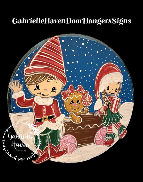 Elves with Gingerbread Cart