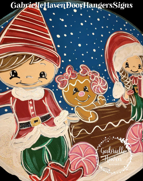 Elves with Gingerbread Cart