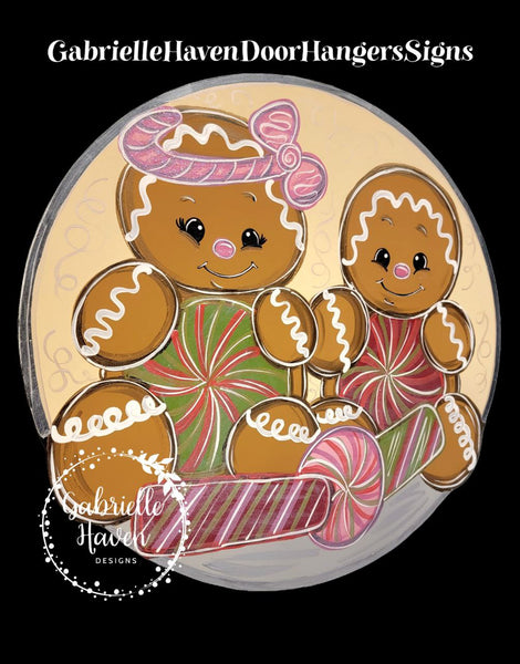 Gingerbread Couple with Peppermints