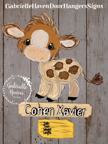 Baby Cow, Farm Animals Nursery (brown)