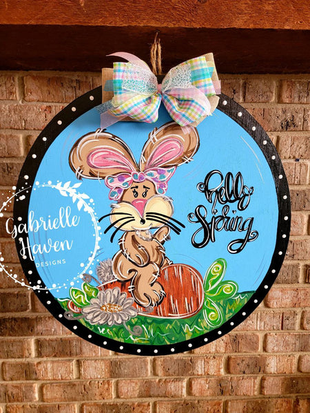 Hello Spring Bunny (Round)