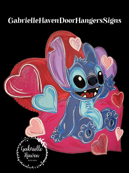 Stitch Valentine Hearts