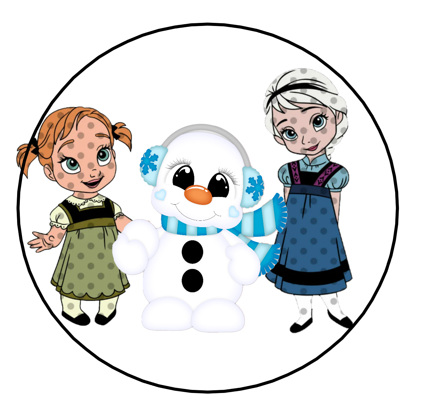 Anna Elsa Frozen with Snowman